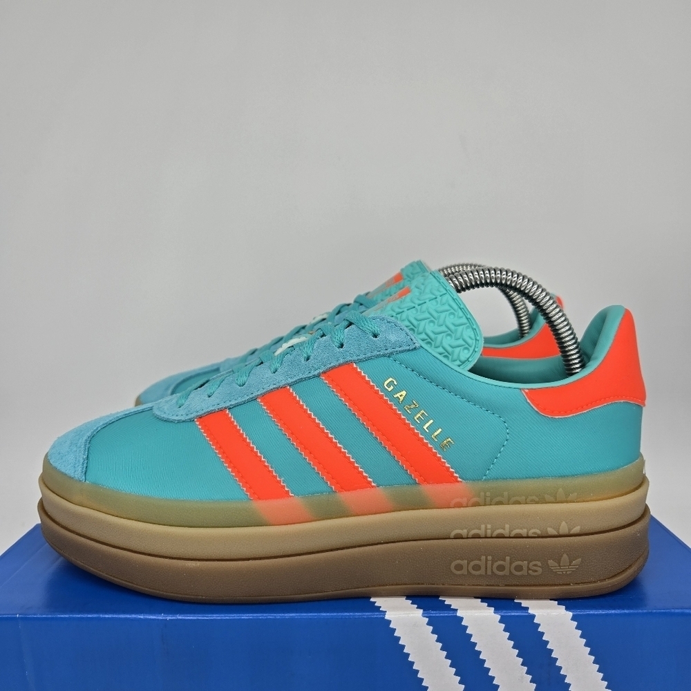 New adidas Gazelle Bold 'Mint Rush Impact Orange' Women's Shoes Size 9.5